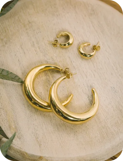 golden moon earrings - product example